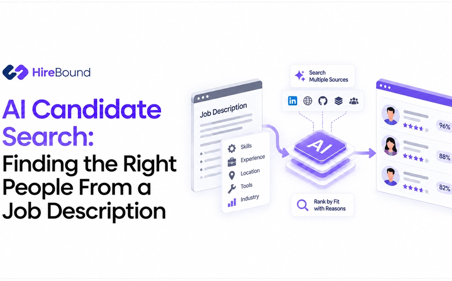 Recruiter reviewing AI candidate search results from a job description