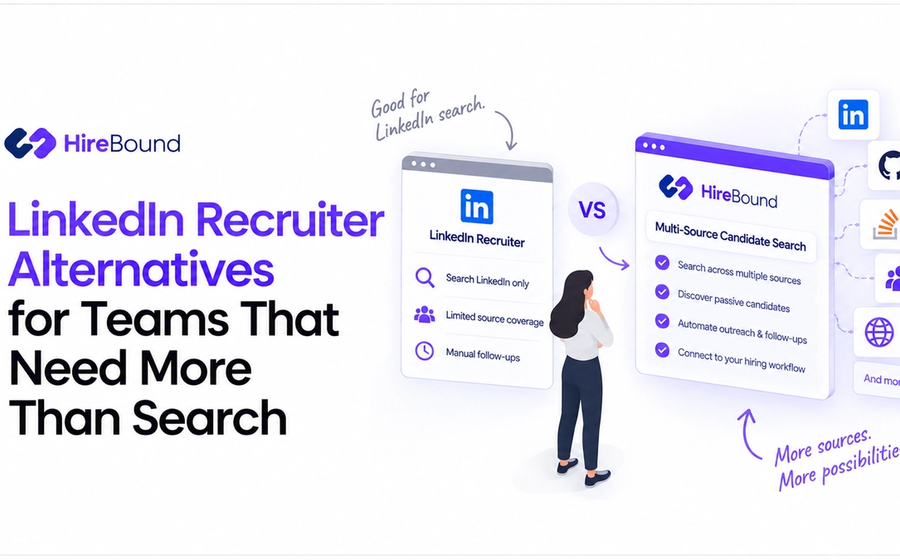 Recruiting team comparing LinkedIn Recruiter alternatives for multi-source candidate search.