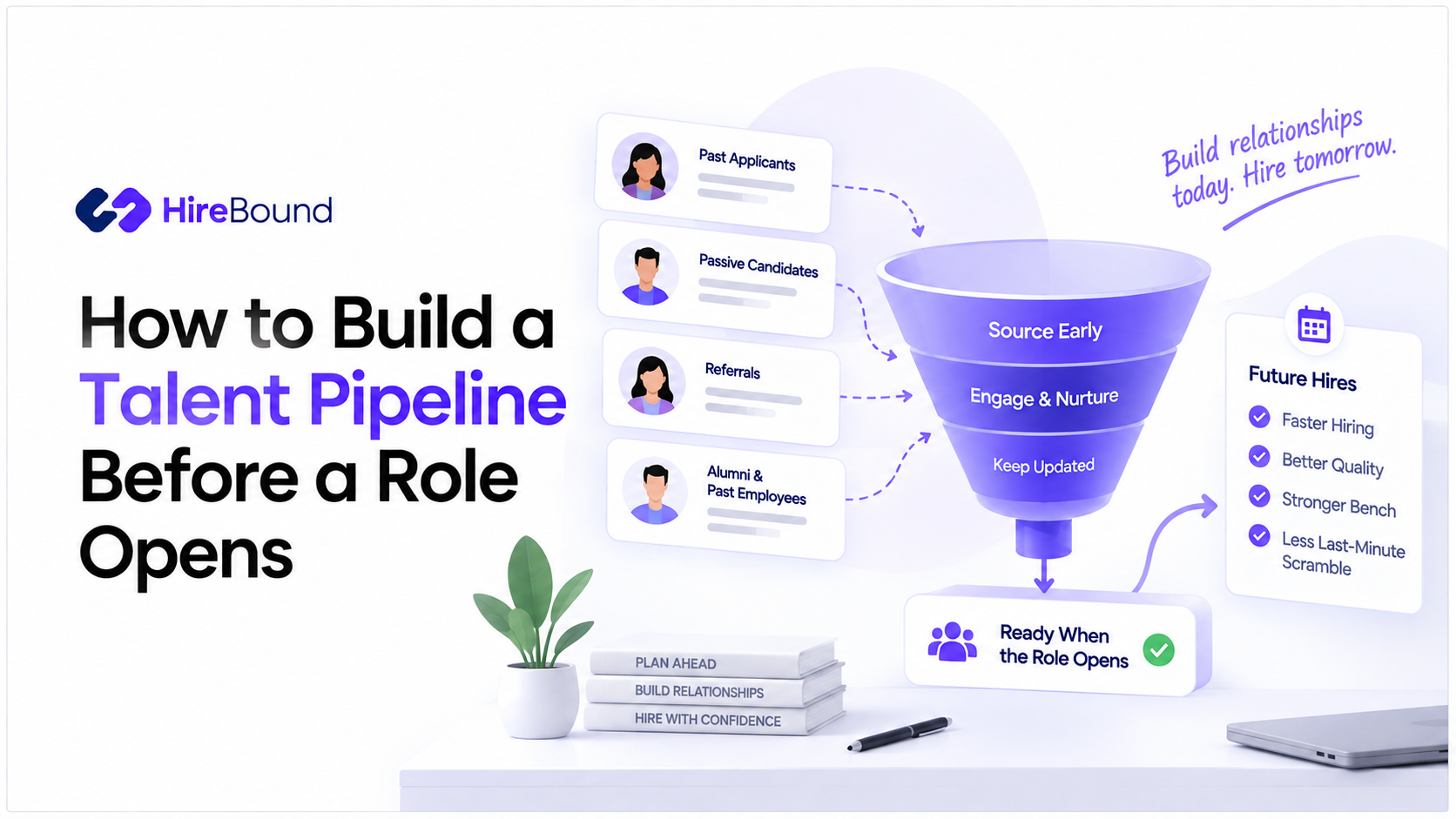 Recruiter reviewing a talent pipeline of candidates before a role opens.