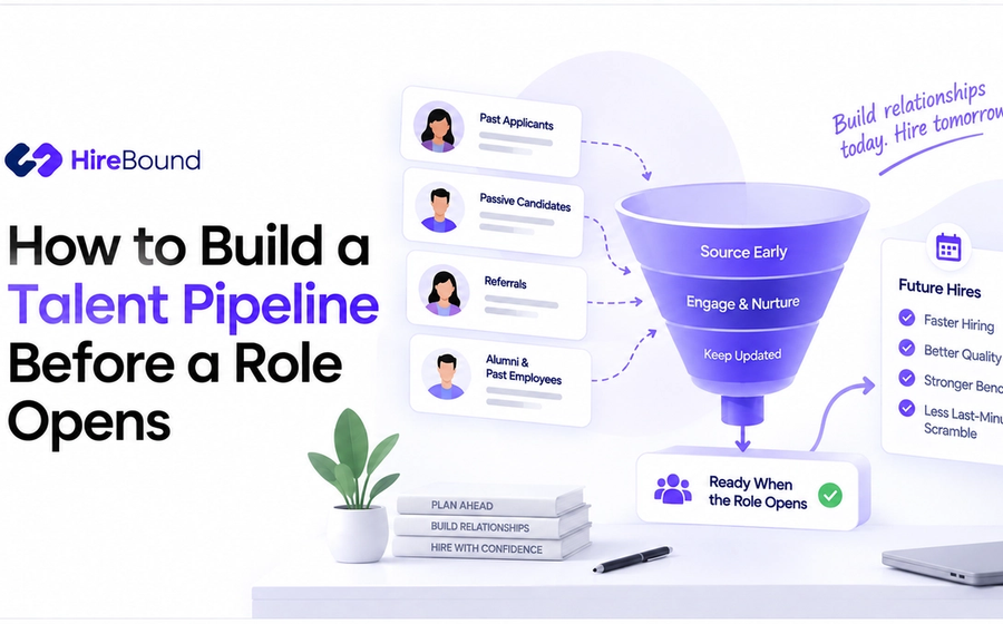 Recruiter reviewing a talent pipeline of candidates before a role opens.
