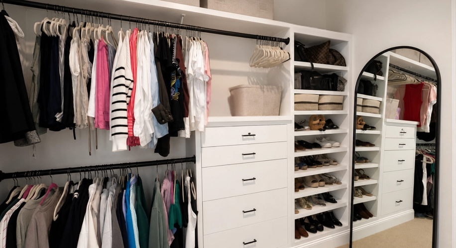 CUSTOM CLOSET DESIGNS interior design project showcase - Before and after transformation by Bonae Interiors