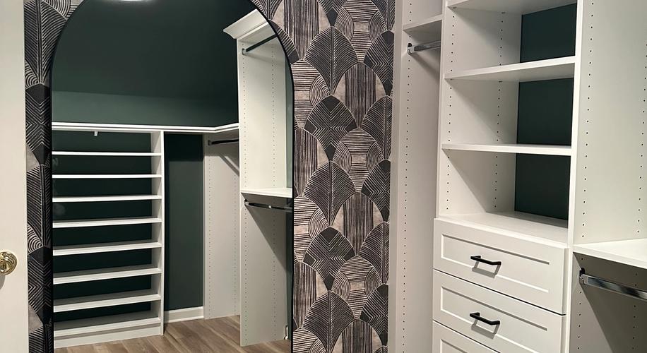 MOODY, FUNCTIONAL, REFINED CLOSET interior design project showcase - Before and after transformation by Bonae Interiors