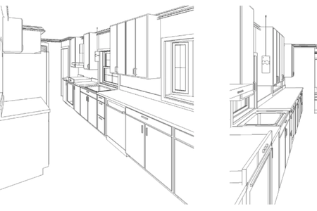 black and white 3-d view