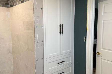 tall custom linen closet