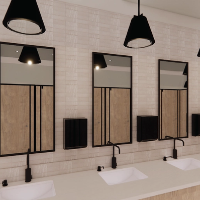 ELEVATED COMMERCIAL RESTROOM CONCEPT (WOMEN’S ROOM)
