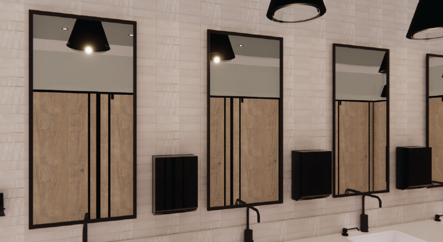 ELEVATED COMMERCIAL RESTROOM CONCEPT (WOMEN’S ROOM) interior design project showcase - Before and after transformation by Bonae Interiors