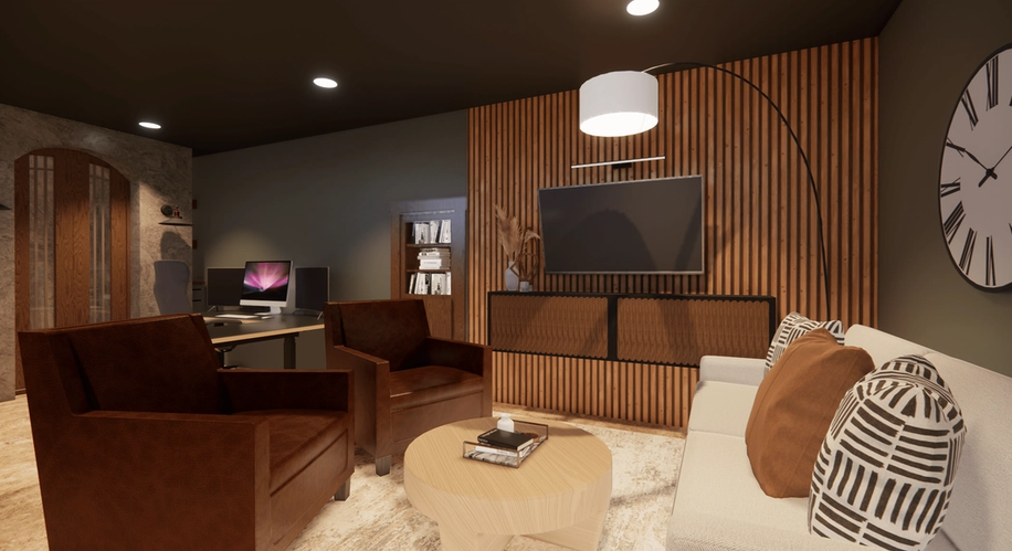   MOODY HOME OFFICE interior design project showcase - Before and after transformation by Bonae Interiors