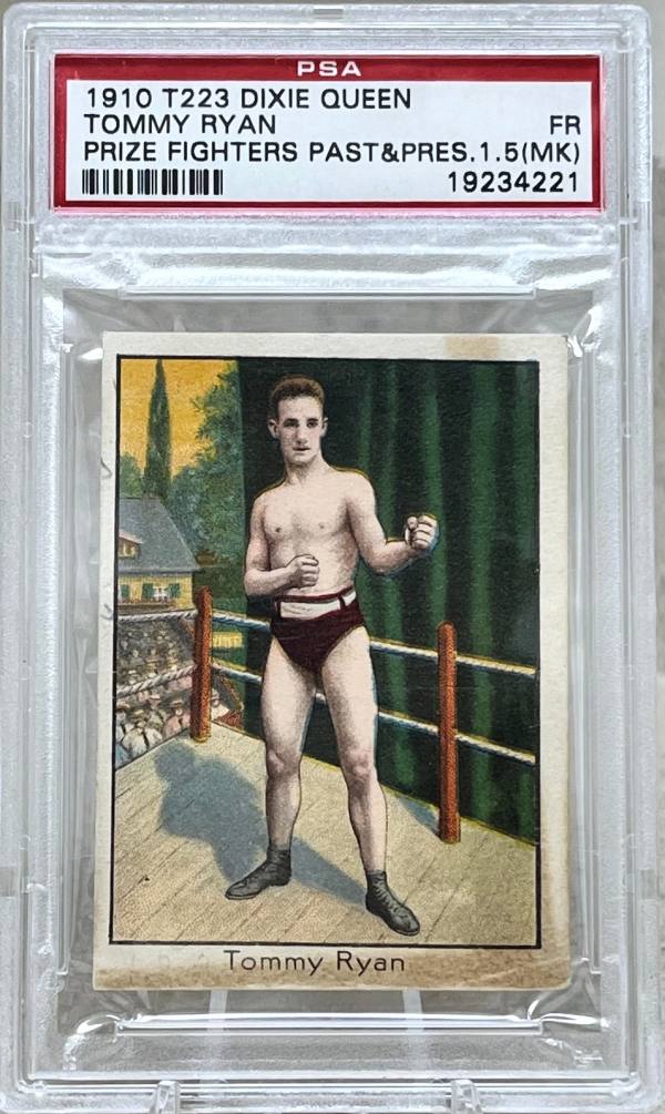 1910 T223 Dixie Queen Prize Fighters Past & Present Tommy Ryan PSA 1.5 MK front