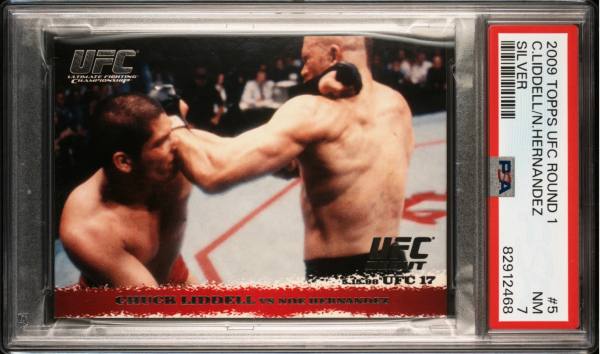 2009 Topps UFC Round 1 #5 Chuck Liddell Noe Hernandez SILVER /288 PSA 7 RC front