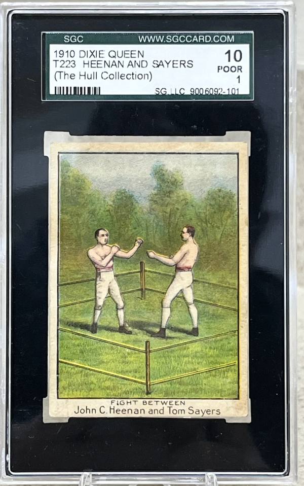 1910 T223 Dixie Queen Prize Fighters Past & Present Heenan and Sayers SGC 1 front