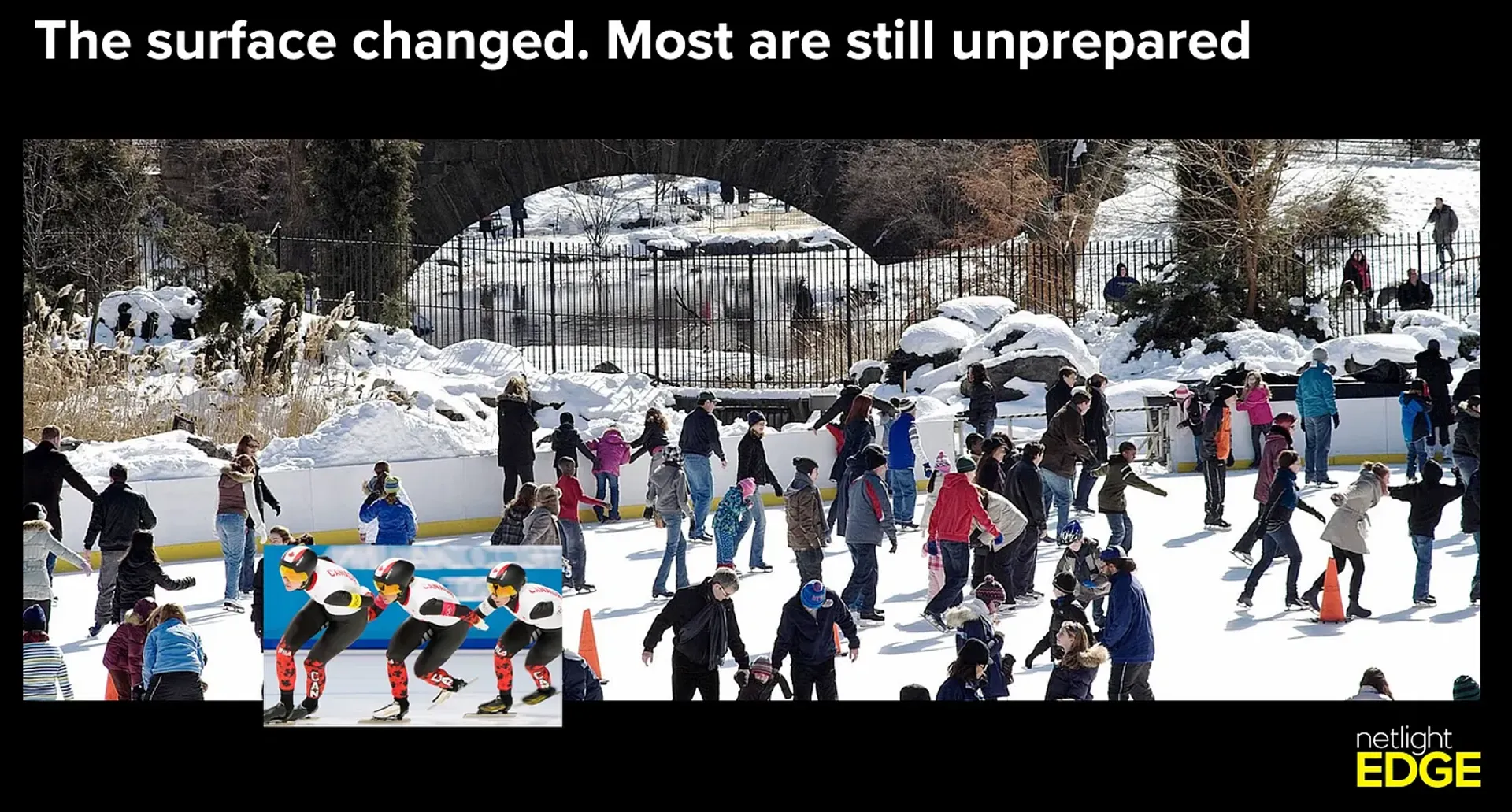 We put the fast skaters in with people still learning to stand. The edit is rough on purpose. The organisational friction that follows is not.