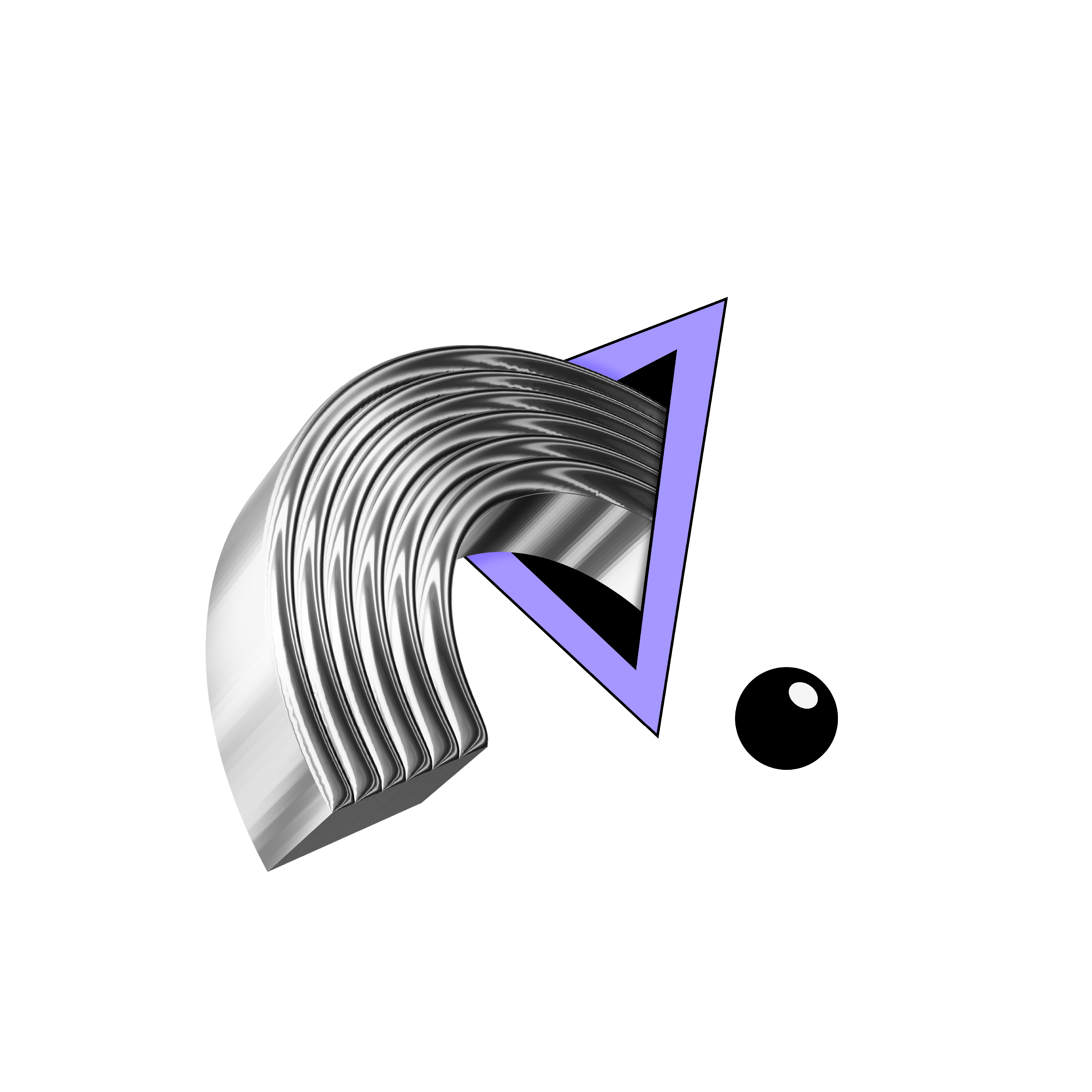 Netlight chrome rainbow coming out from boid triangle and a call on the side. showing creativity