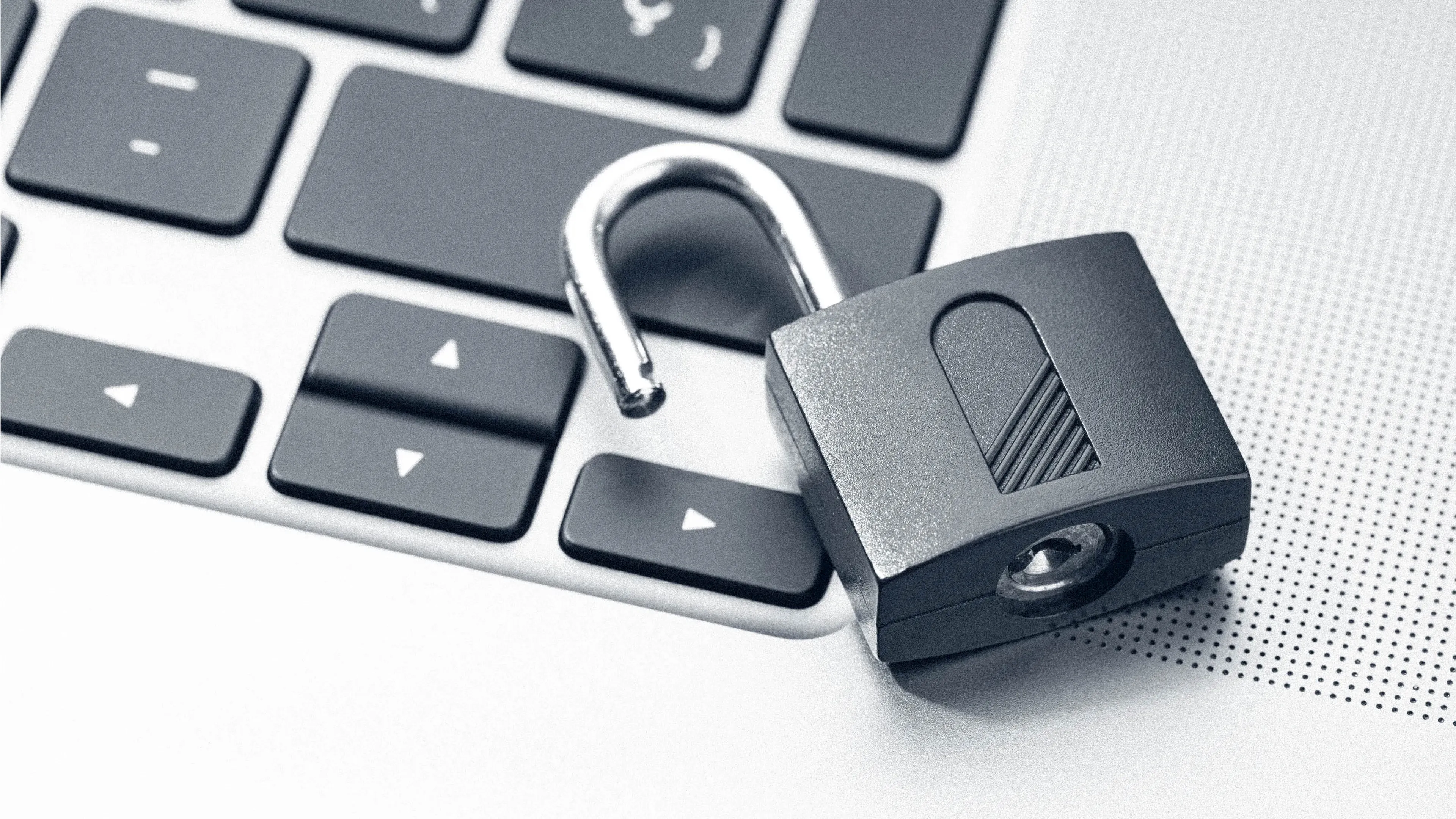 Keyboard with a security icon to picture data security.