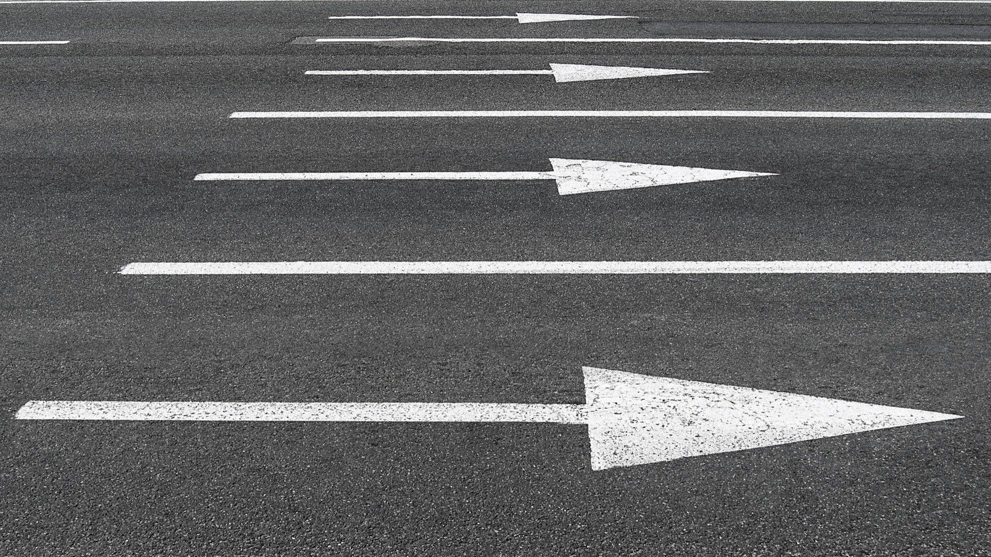 road arrows on a street