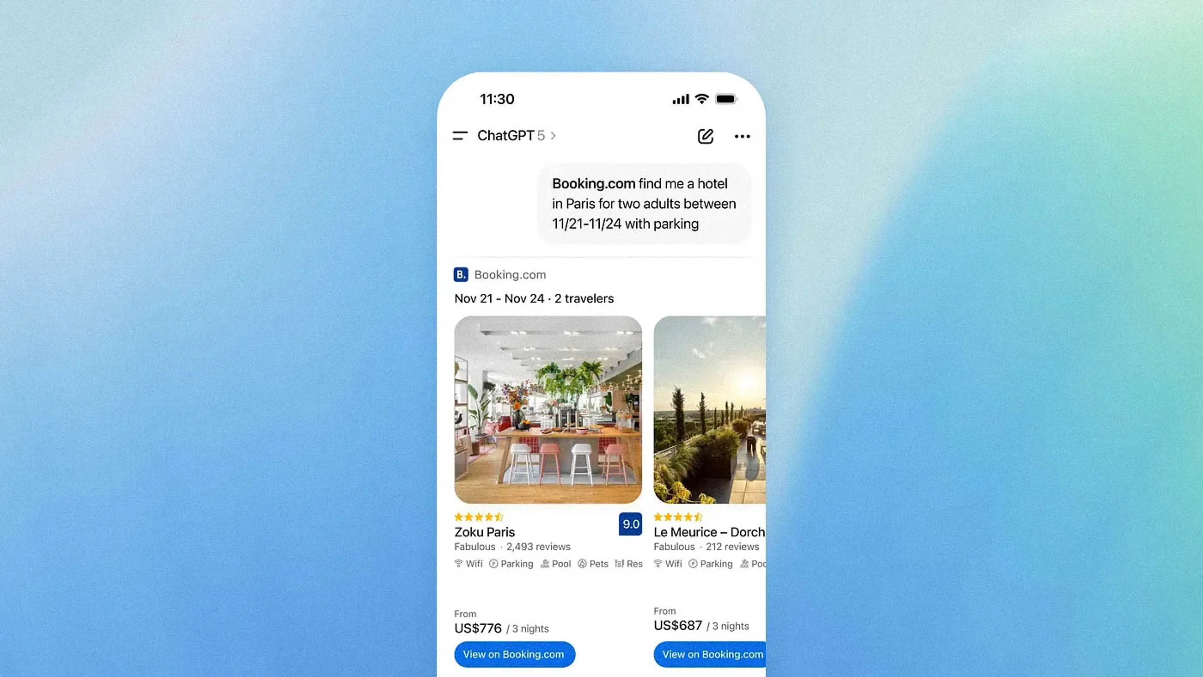ChatGPT on mobile screen