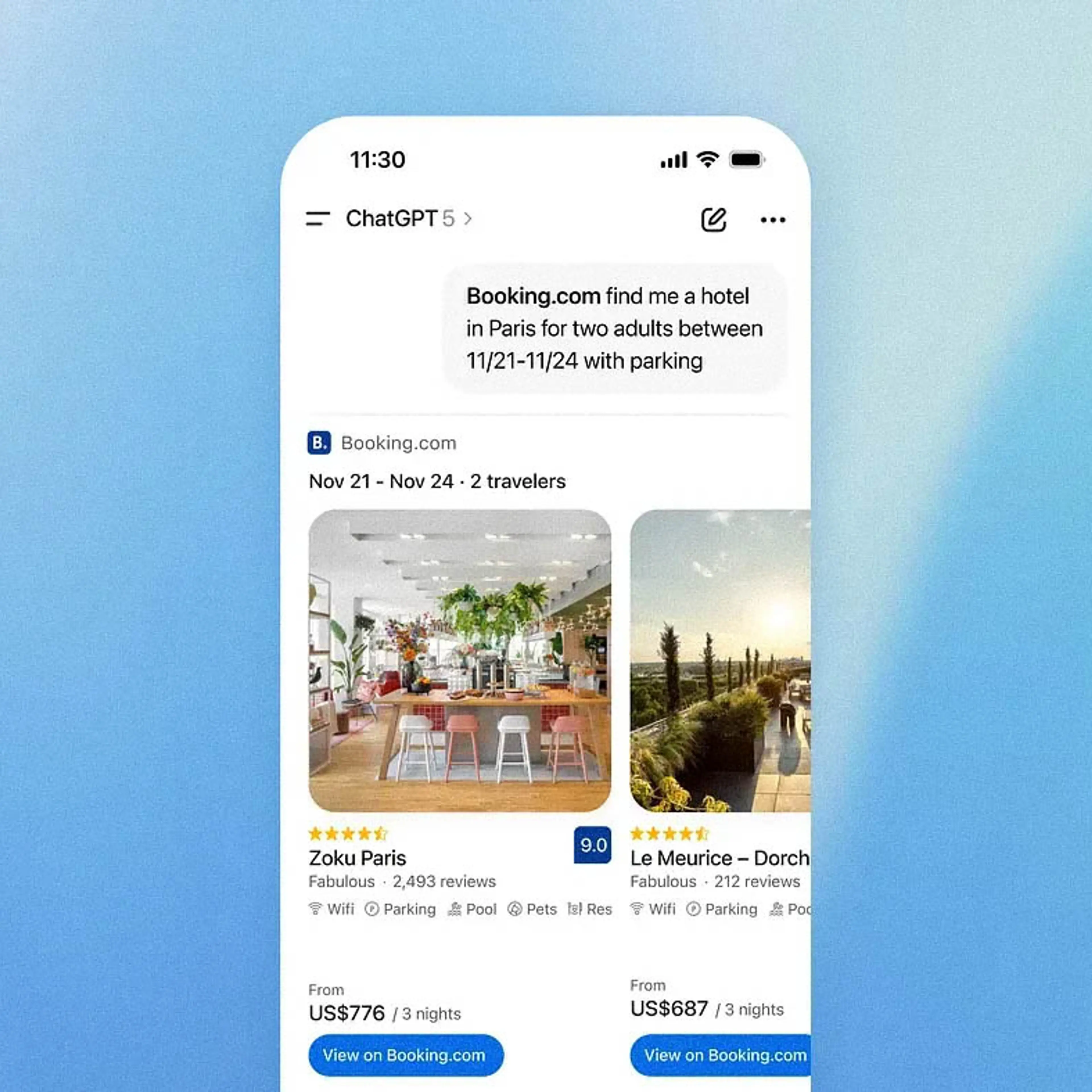 ChatGPT on mobile screen