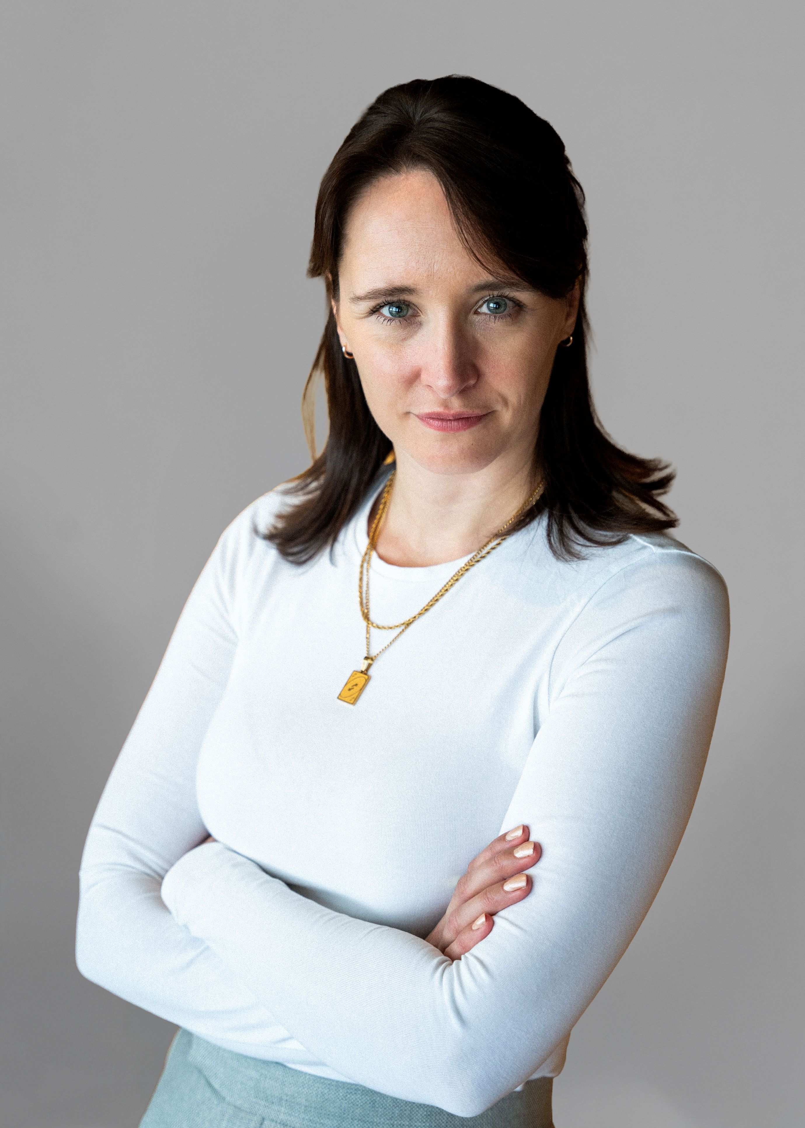 Woman with white shirt