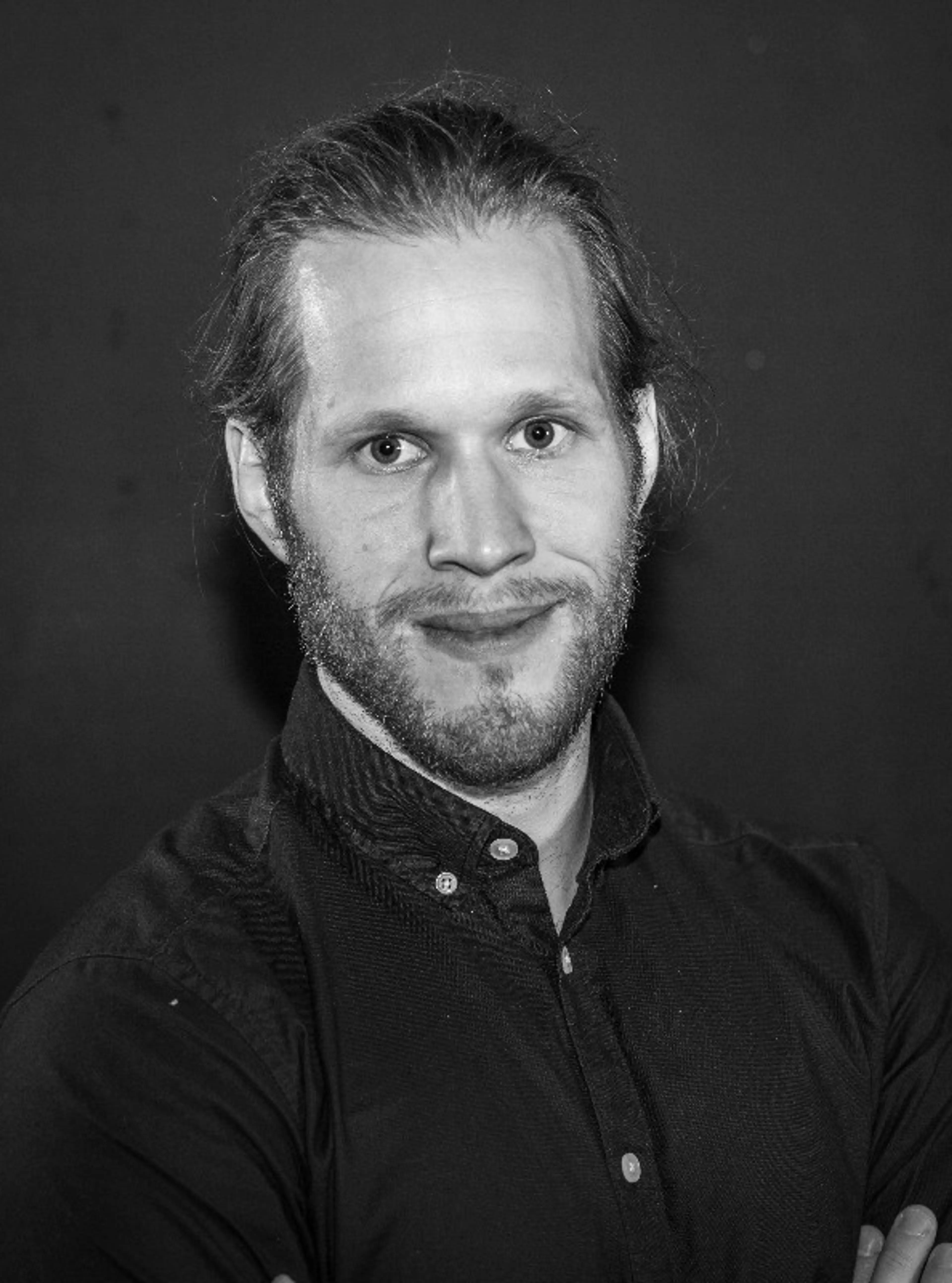 Man with a black shirt