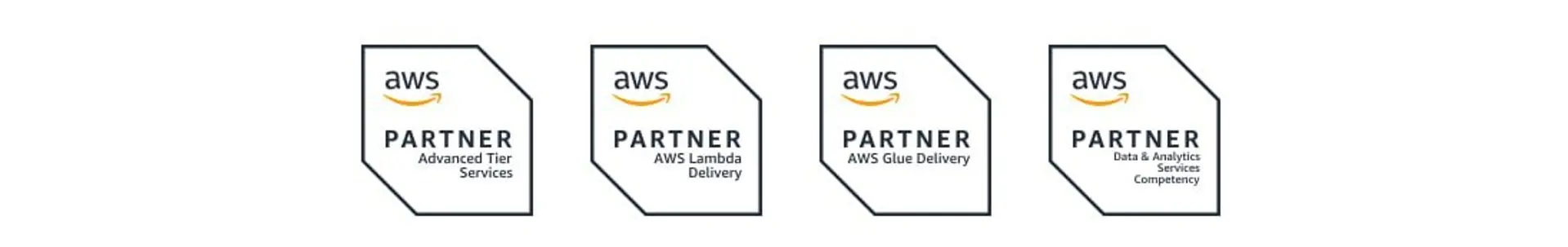 Certifications for Advanced Tier Services, AWS Lambda Delivery, AWS Glue Delivery and Data & Analytics Services Competency.