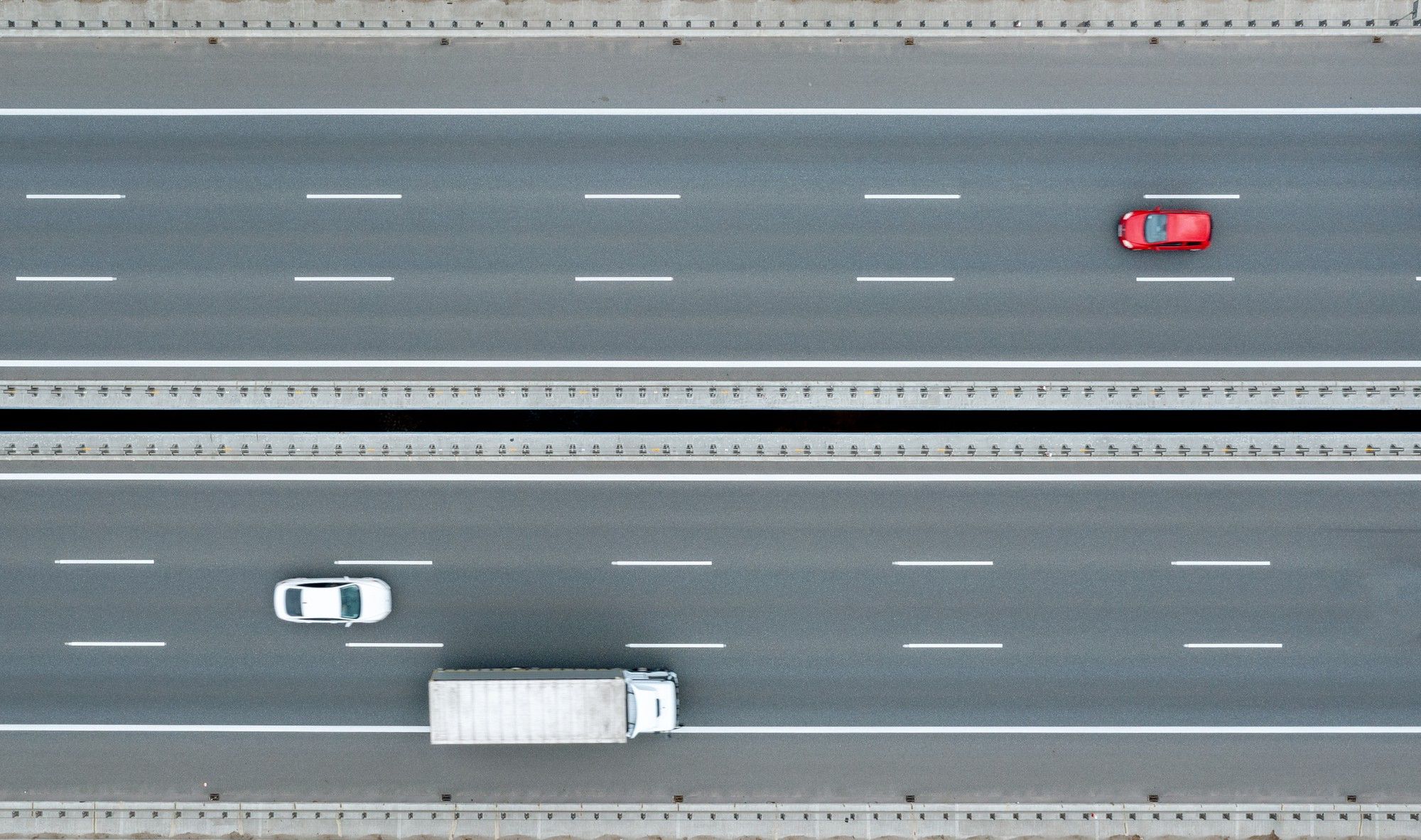Autonomous driving cars on a highway