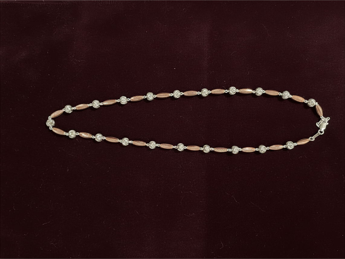 92.5 Rose Gold Cnc Cutting Chain   - 109
