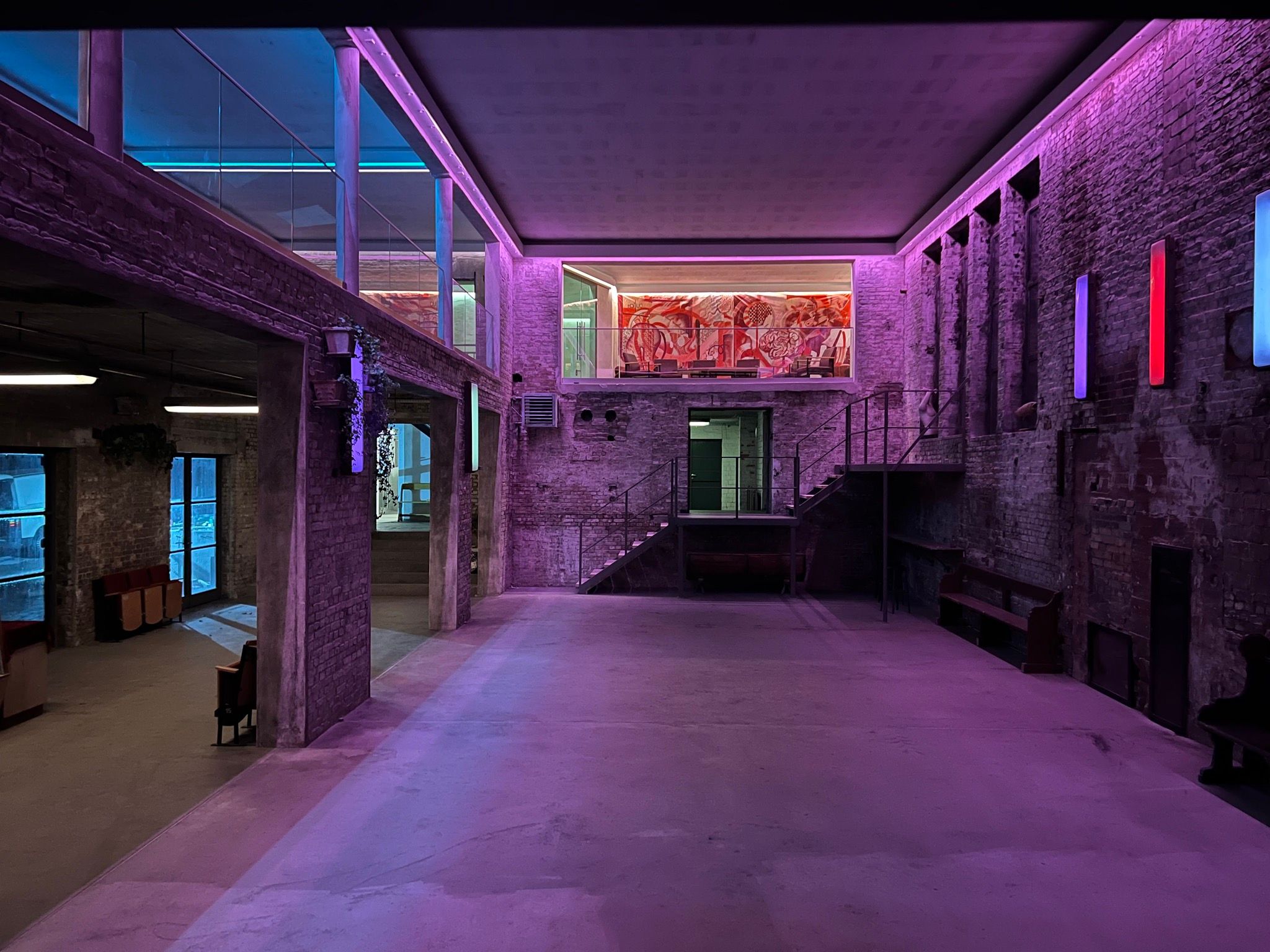 Heizhalle event space with ambient lighting