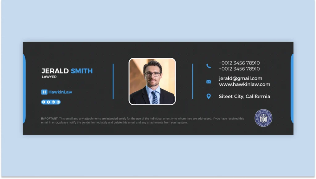 Email signature for lawyers