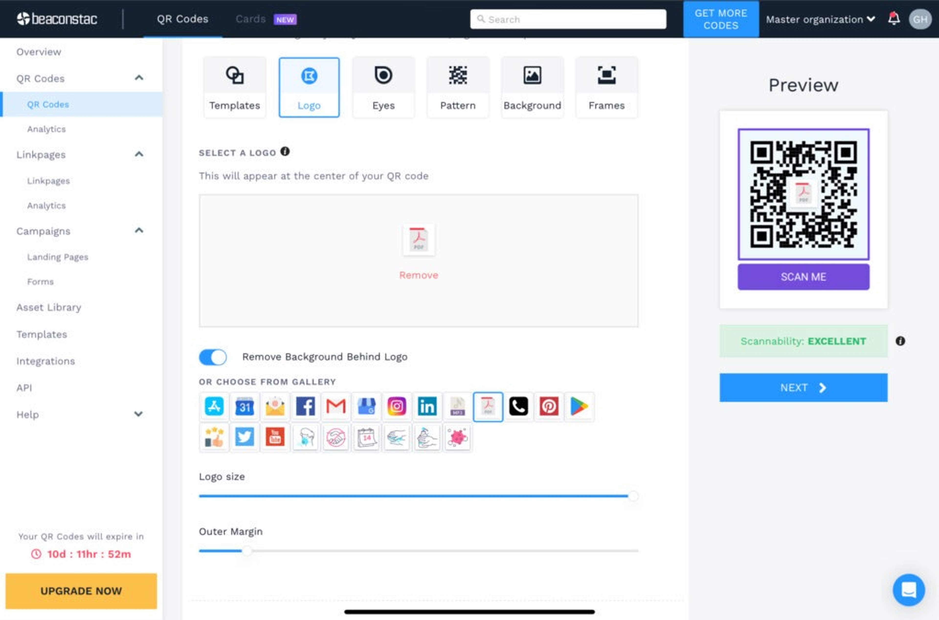Customize the PDF QR Code