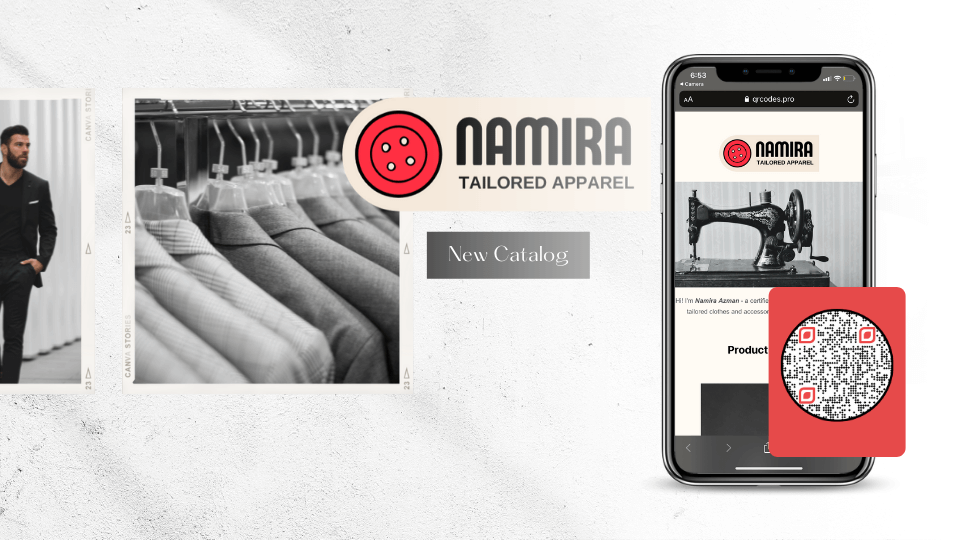 Landing page QR Code for a product catalog