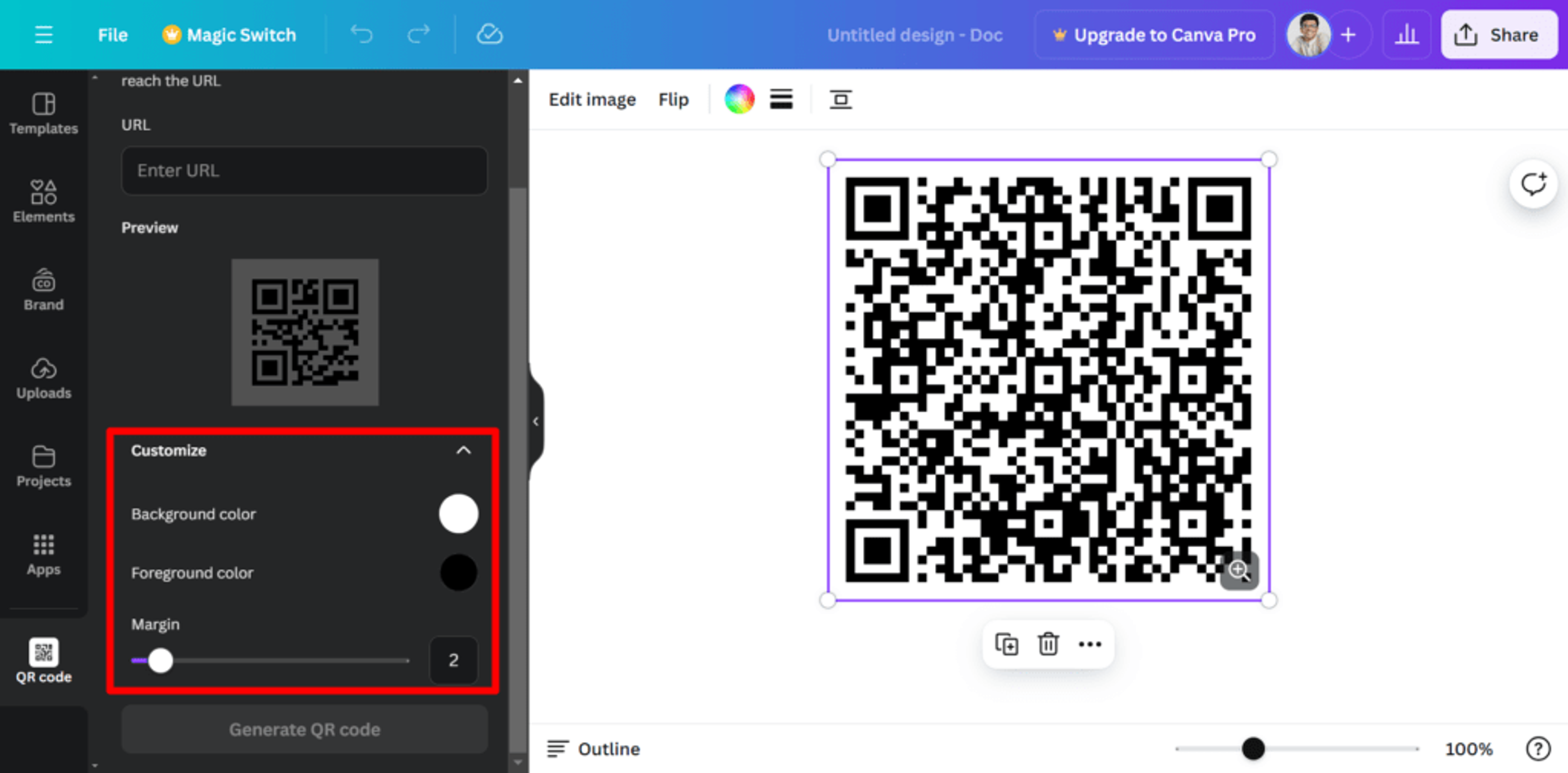 canva qr code customization