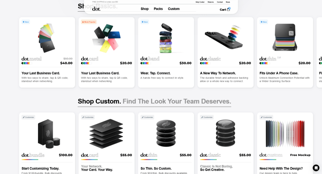 Get a wider selection of NFC business cards