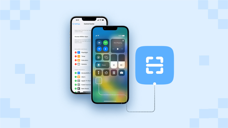iPhone QR Code scanner on the Control Center