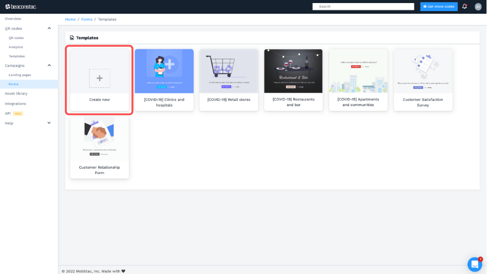 Starting from scratch by creating a new form