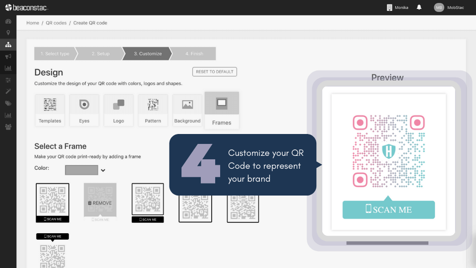Customize your menu QR Code