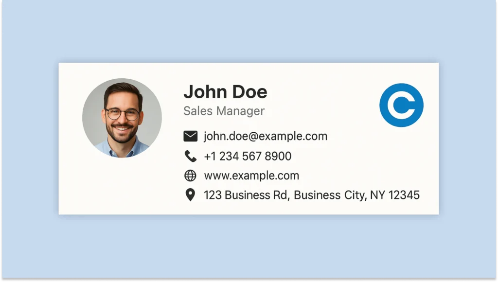 Sales email signature template