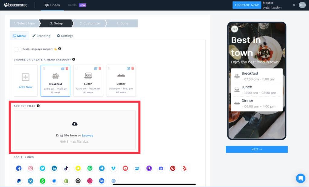 Input the details that you want the QR Code to redirect to