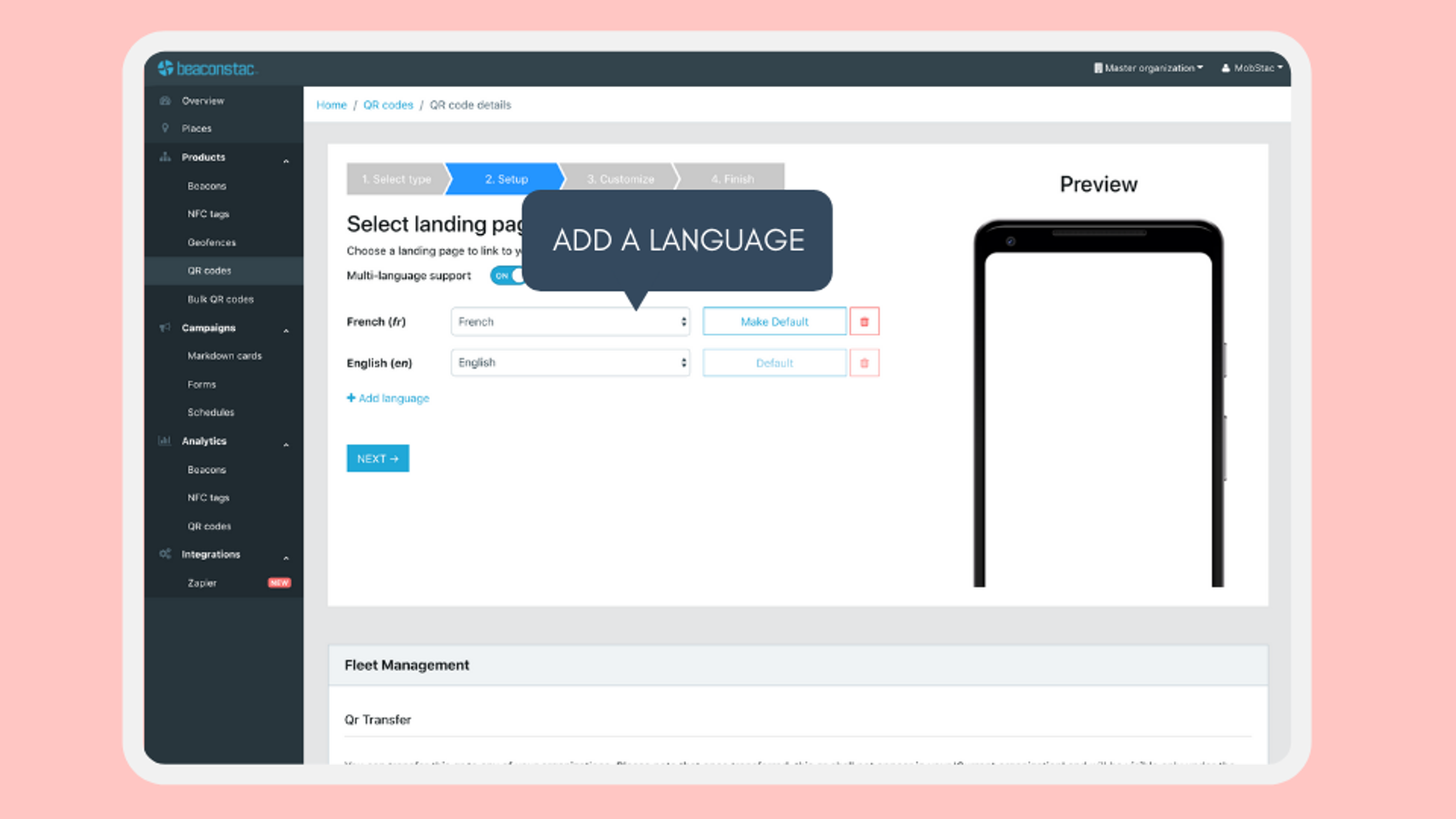 Add multi-language support to your QR Code