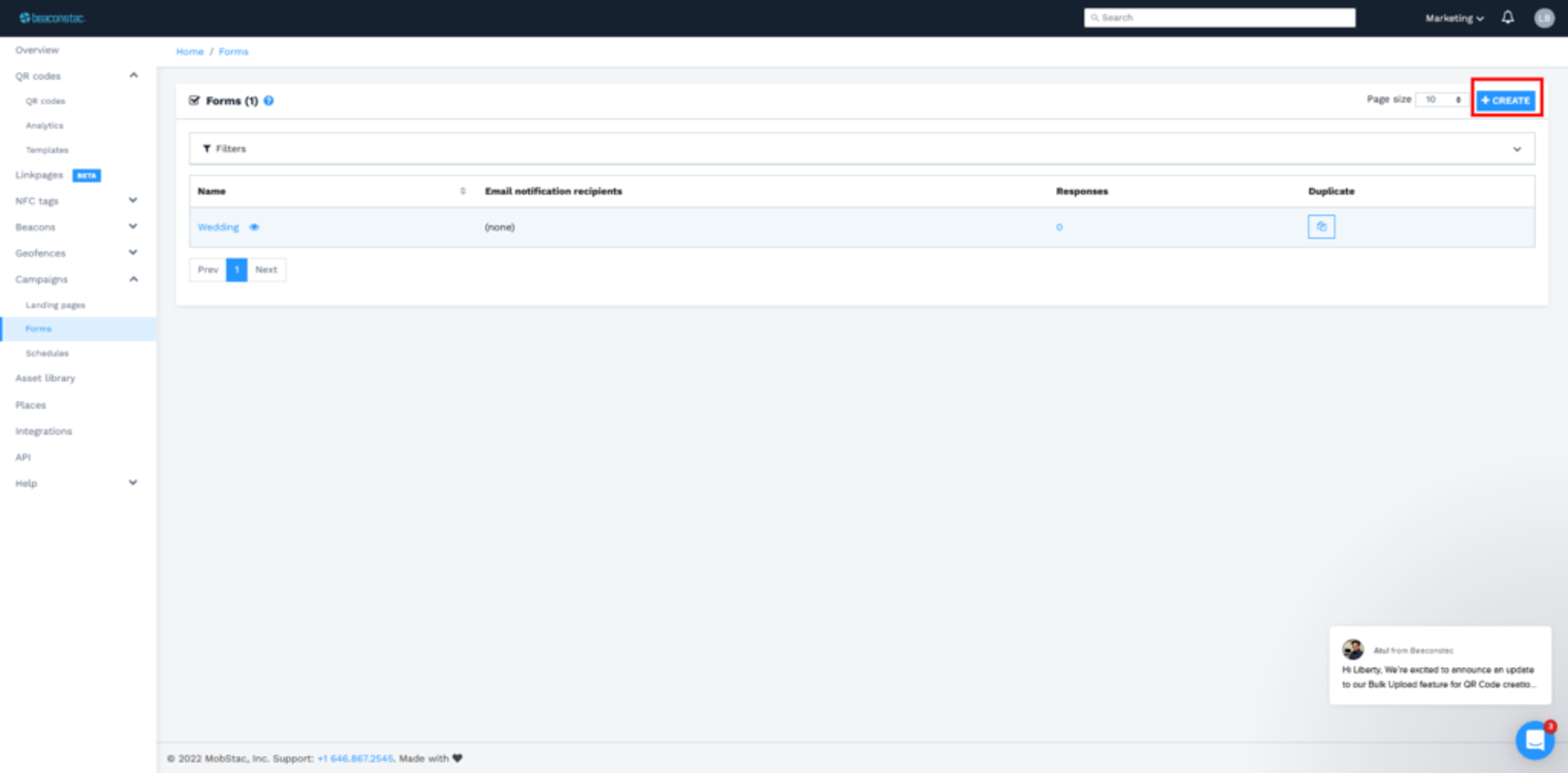 Create form QR Code for wedding RSVP
