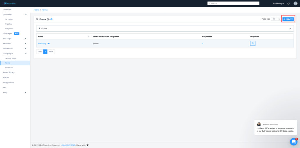 Create form QR Code for wedding RSVP