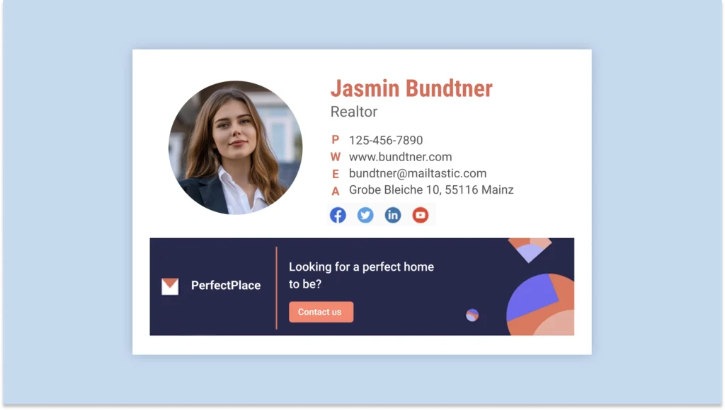email signature template for real estate agents