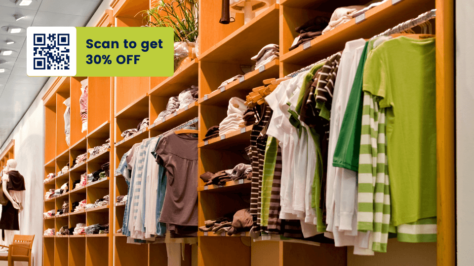 Add a call-to-action frame to QR Codes on clothing labels