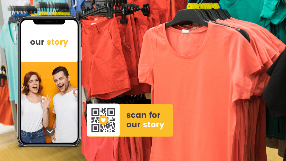 QR Codes on clothing labels for brand storytelling