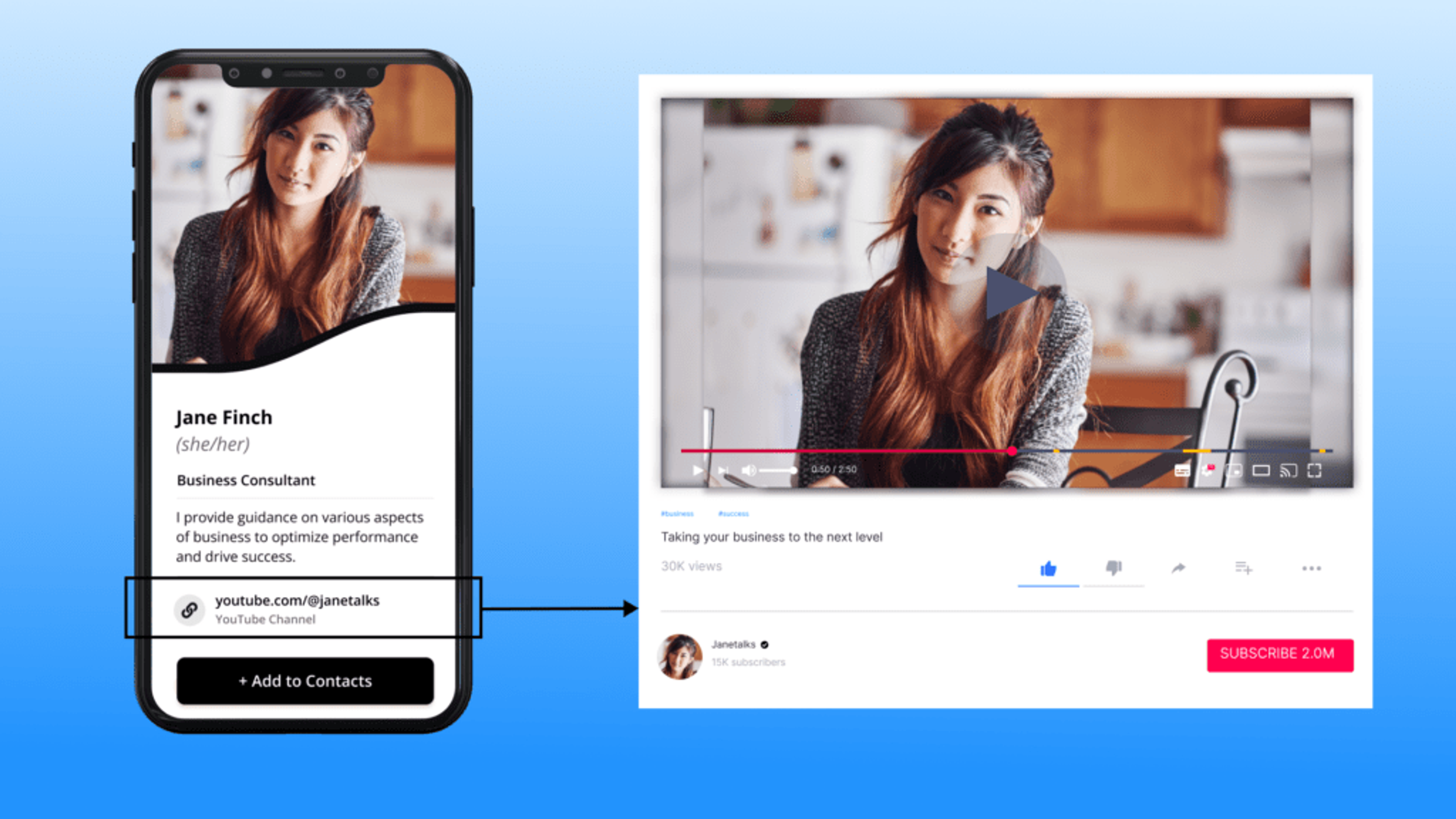 YouTube business card template for vloggers