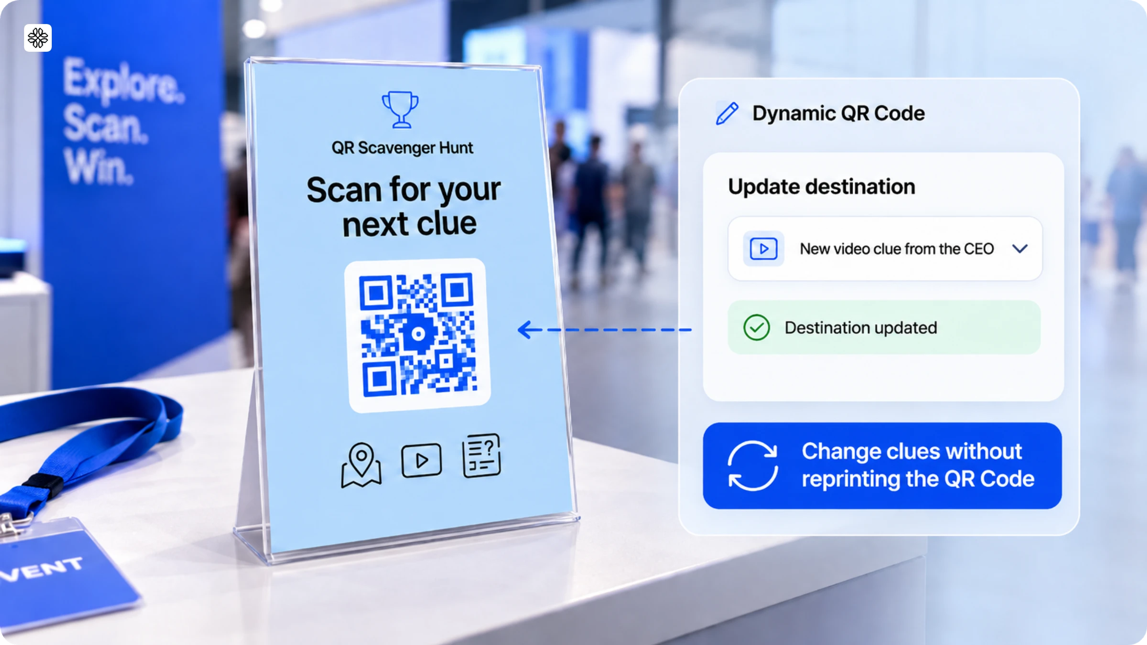 dynamic QR Codes allow you to update the destination