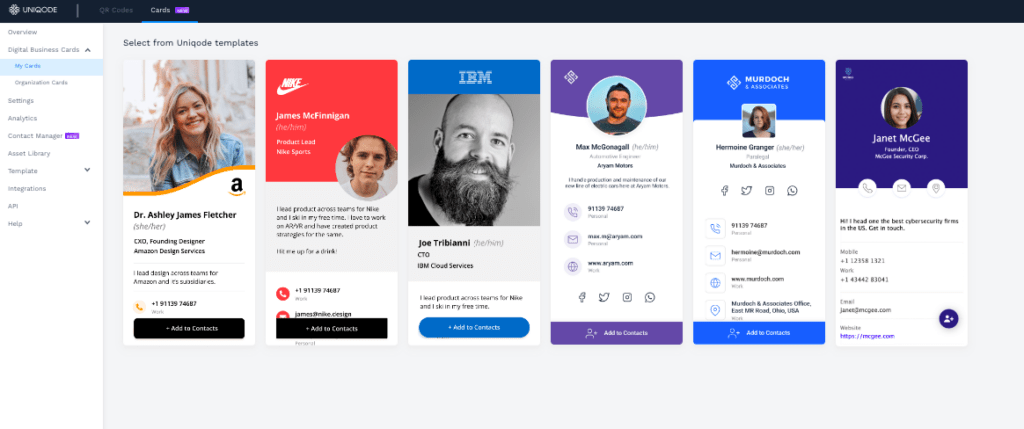 Choose from a variety of templates for your YouTube business card