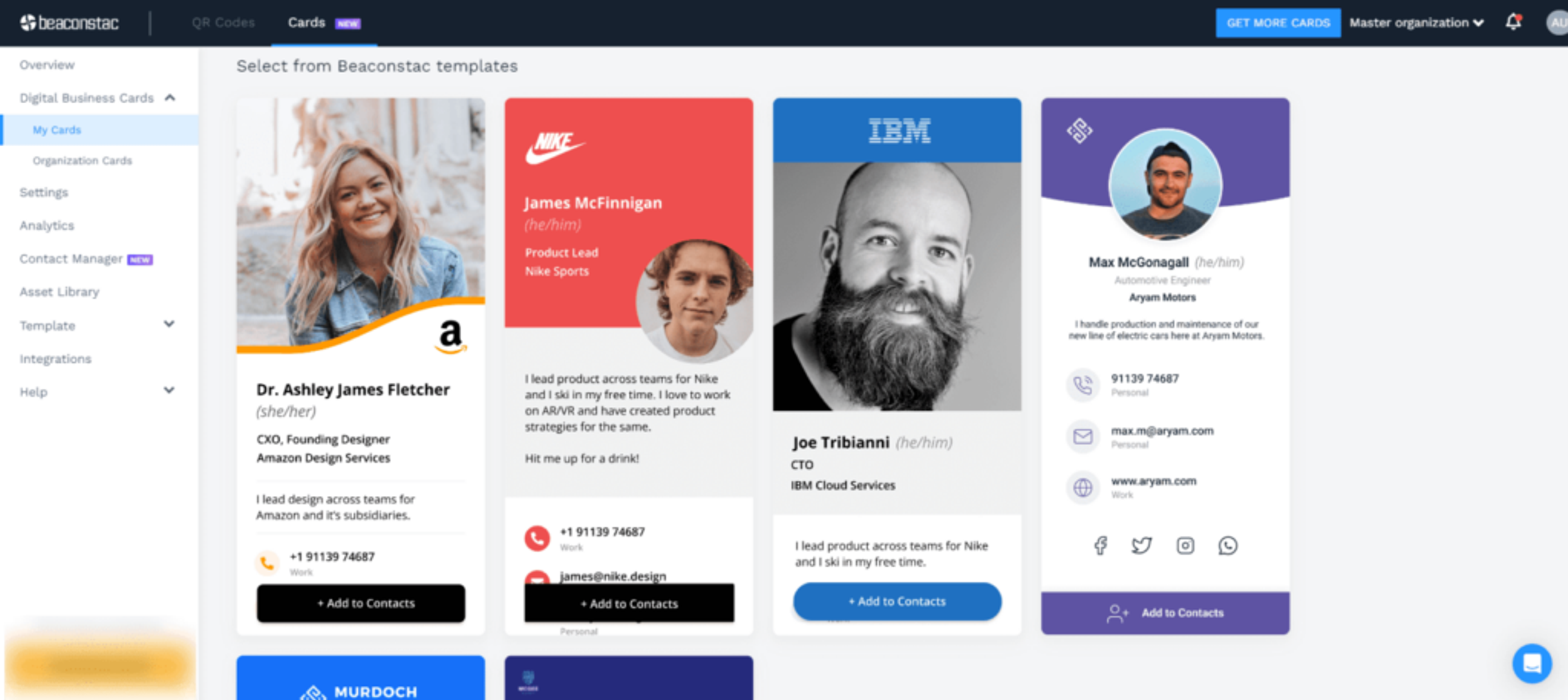 Select required templates