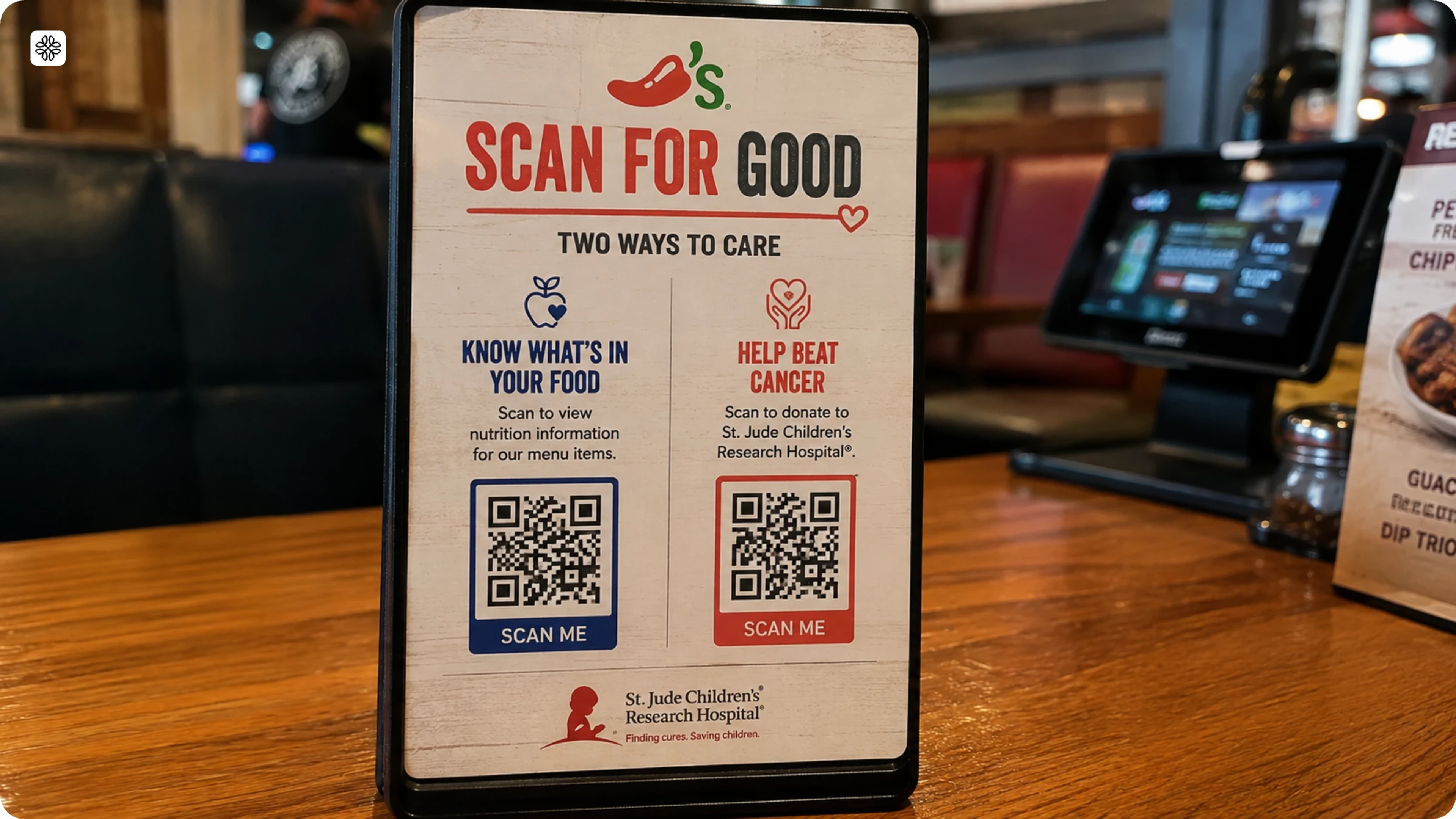 Chili's QR Code campaign for donation