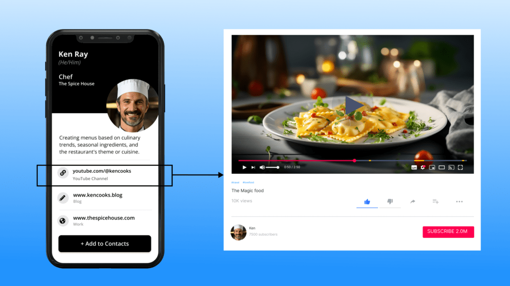 YouTube business card design for chefs