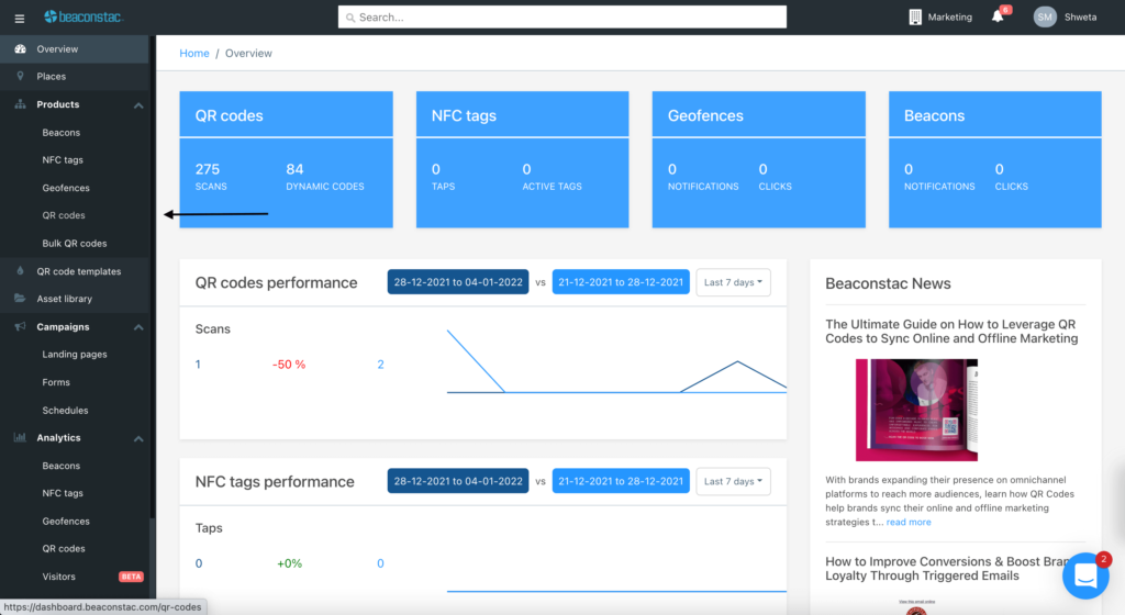 Log in to the dashboard