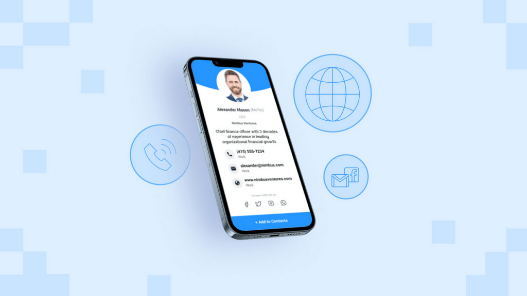 Digital business cards c-suite executives convey complete and interactive information